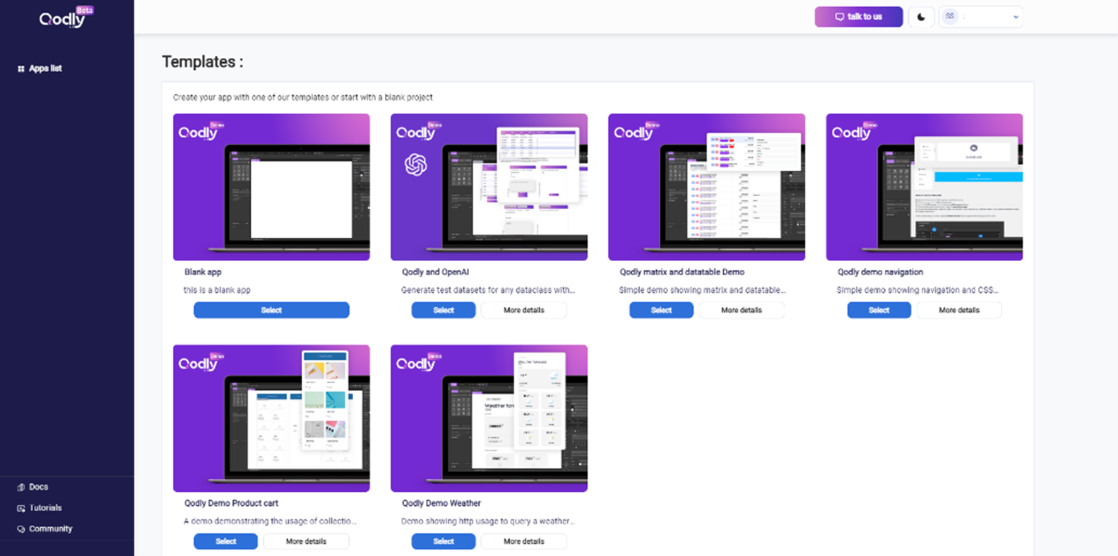 Open AI template Qodly